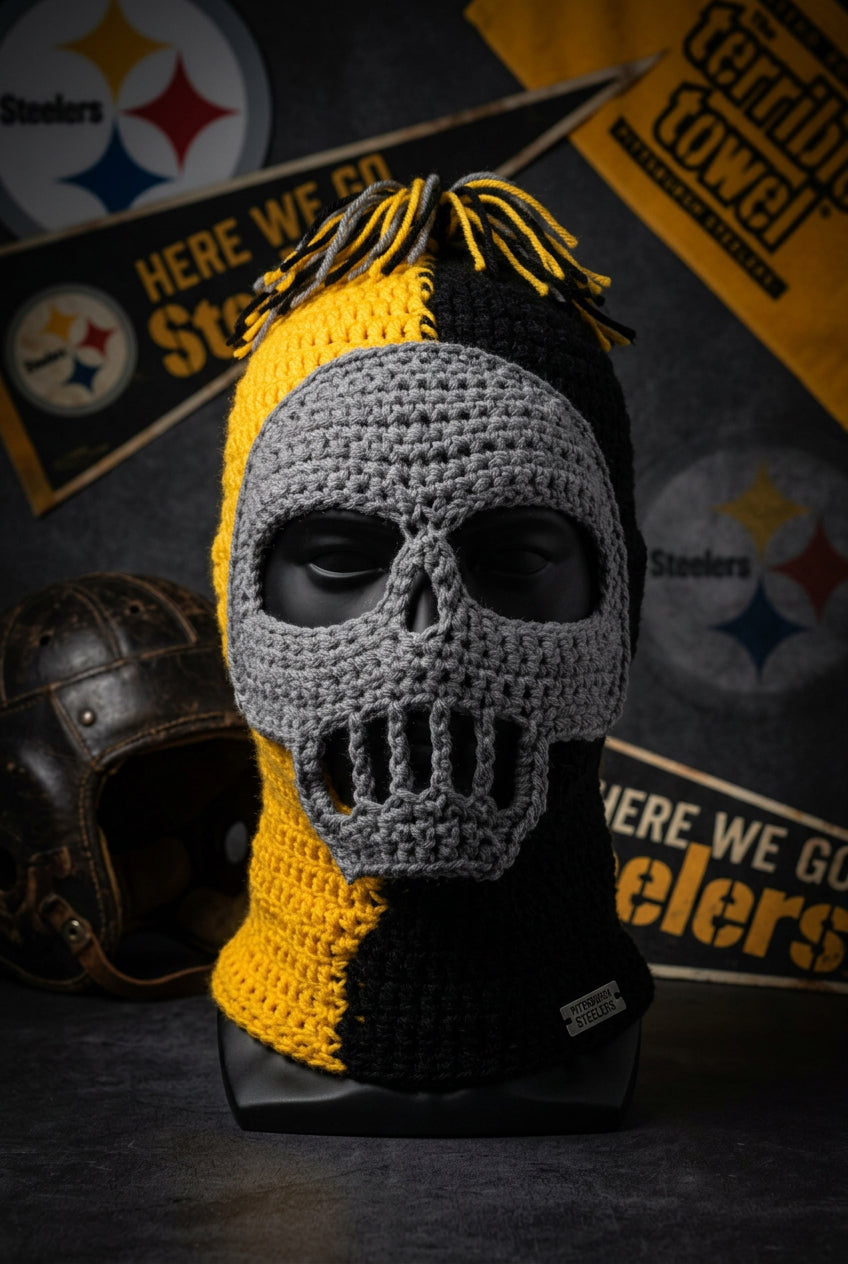 Pittsburgh Steelers skull face ski mask